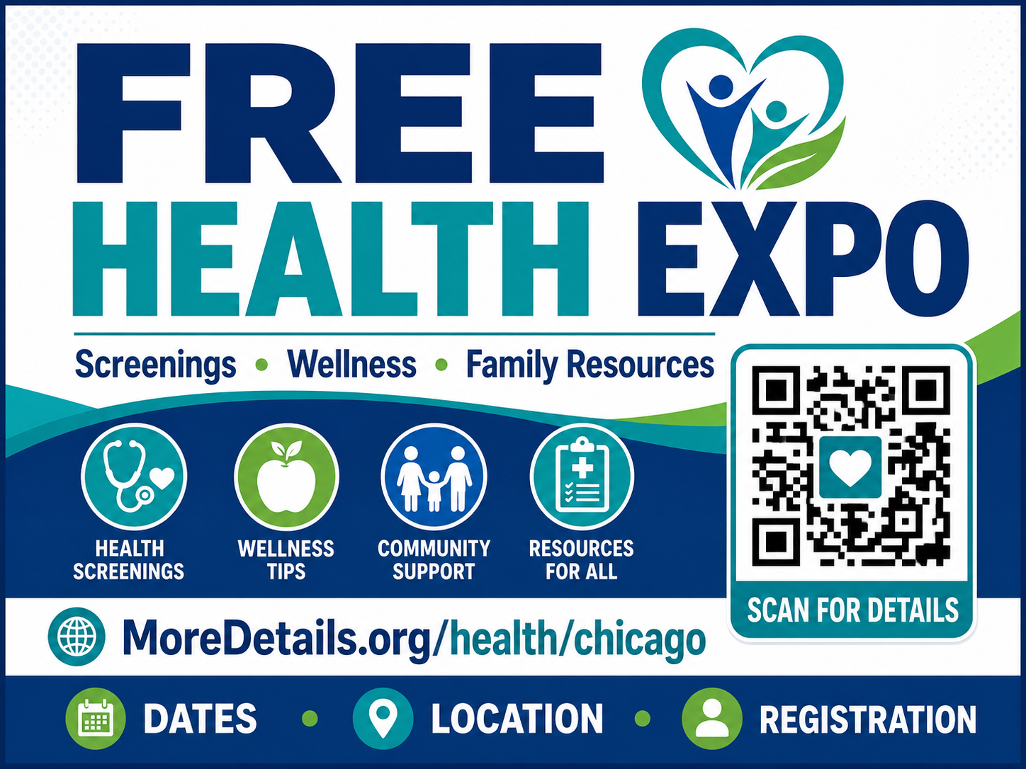 Reusable health expo sample sign